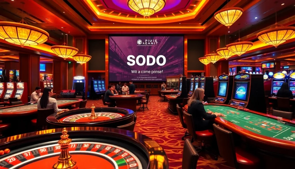 Immersive casino experience at SODO featuring vibrant games and eager players.