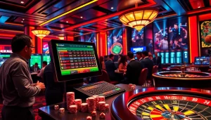 Experience sbobet sports betting excitement with lively players at a luxurious casino.