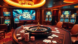 Register for S8 easily with our vibrant casino layout showcasing rich gaming elements.