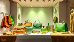 Vibrant fashion display featuring BOTOL169 collection items in a stylish setting.