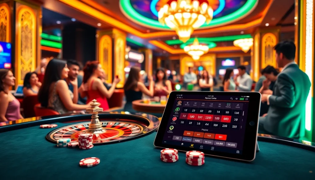 Exciting gameplay in an app tài xỉu online environment with vibrant tables and players.