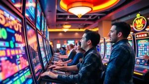 MPO1221 menunjukkan pengalaman bermain slot yang mengasyikkan di kasino modern dengan mesin cerah.