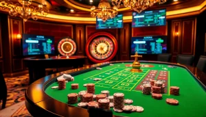 Players engaging in thrilling casino games at https://32win.capital/, featuring poker chips and cards.