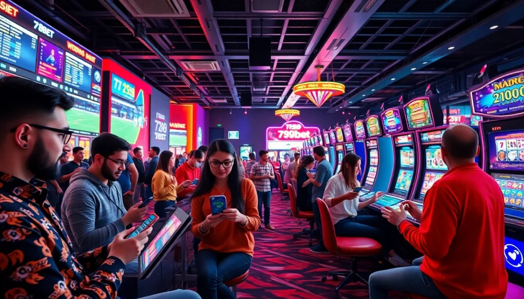 Players engaging with various games on the 789bet platform in an exciting gaming environment.