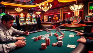 SODO Casino offering players an exciting poker experience with vibrant chips and intense gameplay.