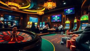 Players strategizing at a casino while exploring hidden wiki tor connections to online betting.
