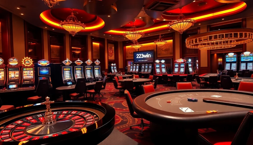 Experience the excitement of gambling at https://23win.ryukyu/ with luxurious casino tables and vibrant slot machines.