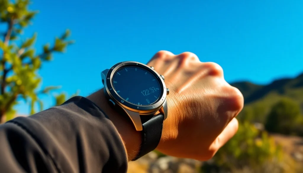 Showcase the Explorer GPS Smart Watch on an active wrist during outdoor adventures.