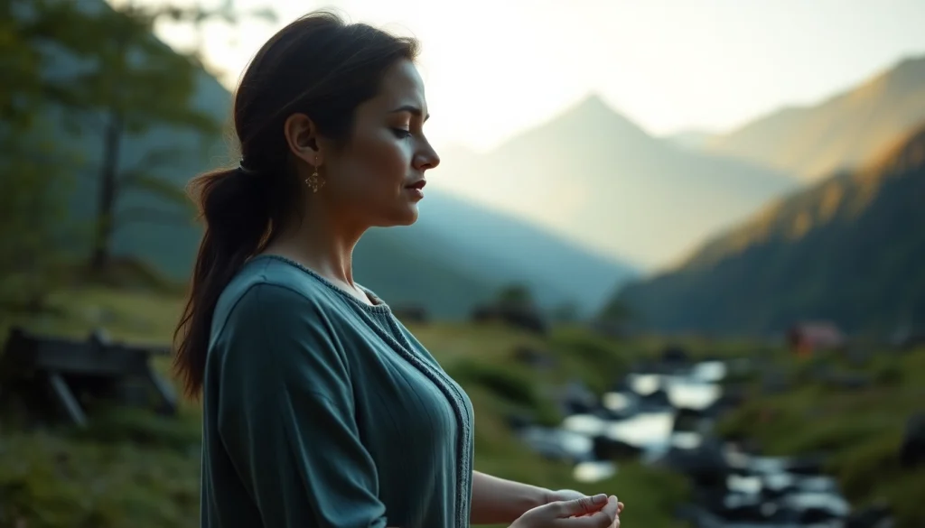 Woman meditating in nature, embodying the theme of Life in a Break Down.