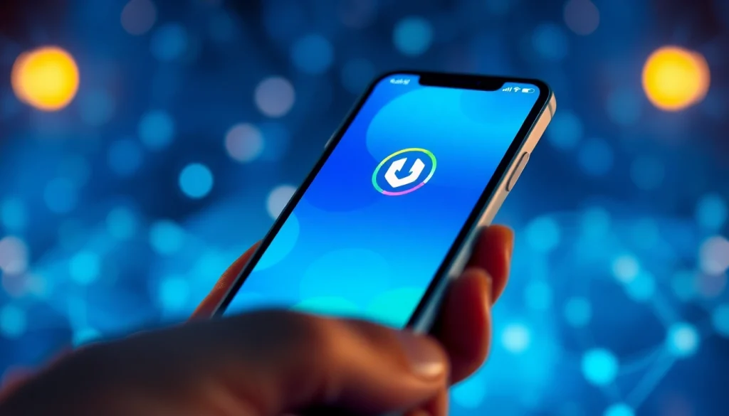 在智能手机上展示无缝连接与安全功能的快连下载应用界面。