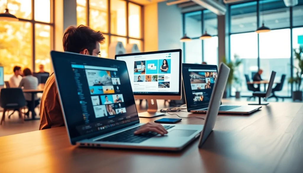 Creating impactful website design essex in a vibrant office atmosphere.