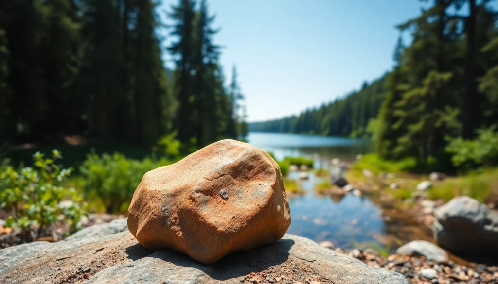 A stunning rockben highlighted amid a picturesque forest landscape, showcasing its natural beauty.