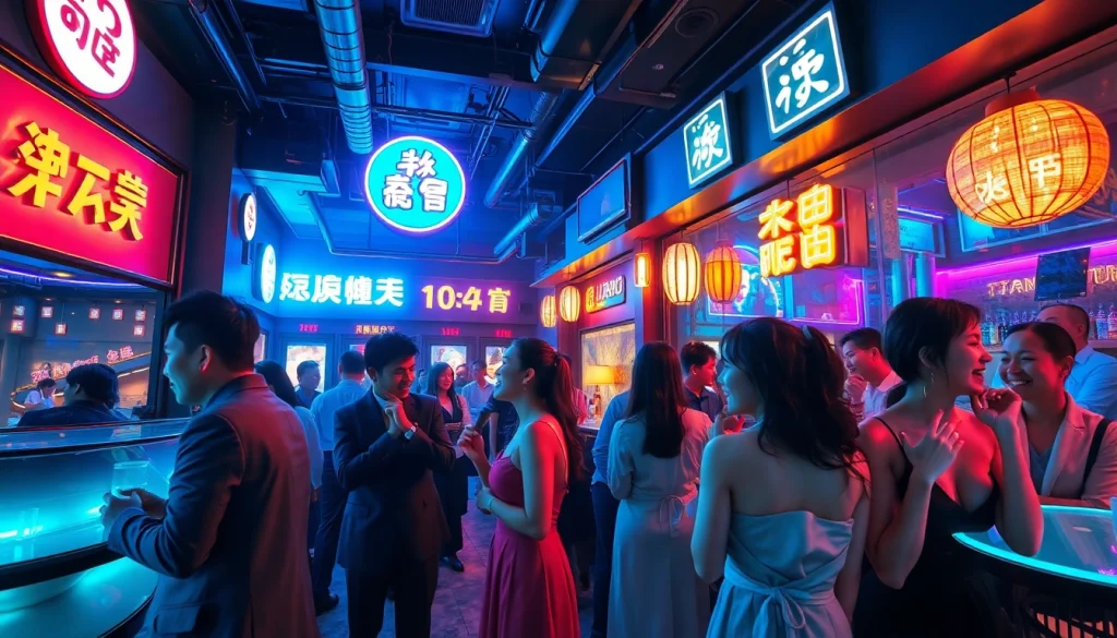 활기찬 밤문화가 돋보이는 제주도유흥 장면, 노래방과 활기찬 손님들이 강조된 이미지입니다.