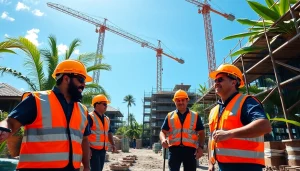 Dynamic Hawaii construction news scene showcasing active site productivity and safety.