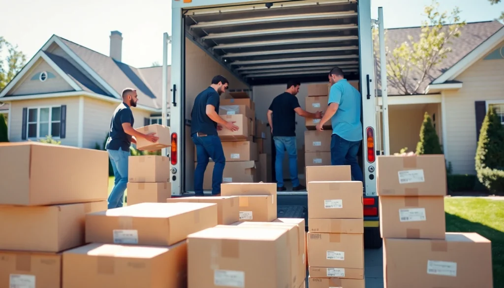 Efficient team handling provincial moving & storage tasks at a suburban home.