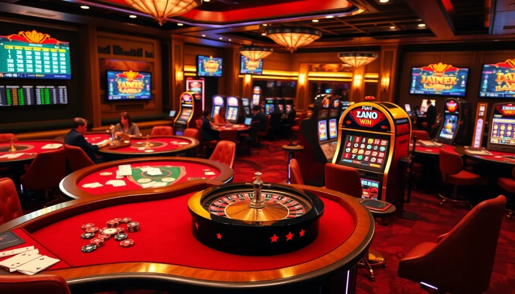 Engage in the excitement of online gambling at https://luckywin.fan/ with vibrant casino scenes showcasing thrilling games.