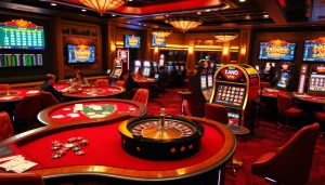 Engage in the excitement of online gambling at https://luckywin.fan/ with vibrant casino scenes showcasing thrilling games.