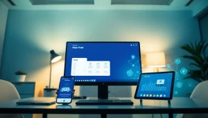 在现代设备上展示安全连接的快连下载应用界面