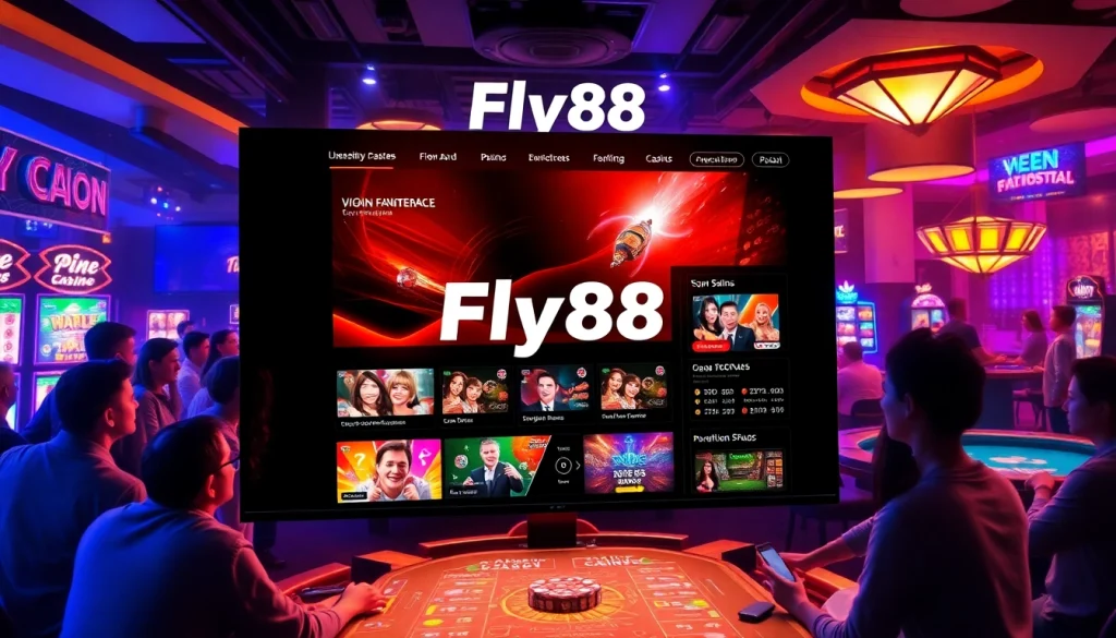 fly88 online gambling platform interface with diverse players enjoying various games
