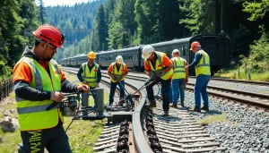 Emergency Railroad Repair Services team fixing rail tracks with expert precision and safety.