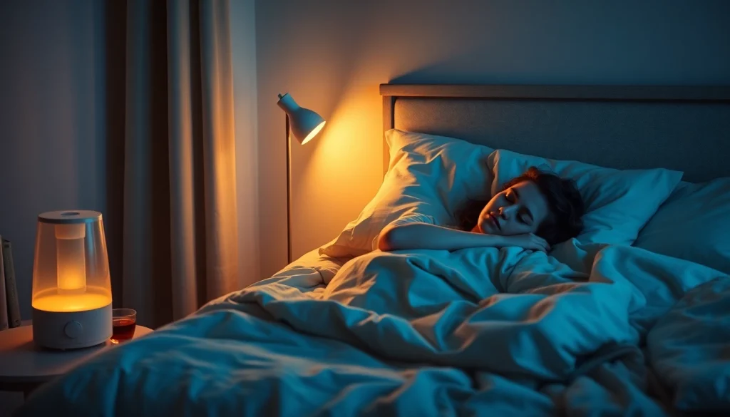 静かな眠りを促す寝室で示される、風邪を一晩で治す方法の効果的な手法。回復と安らぎを促進。