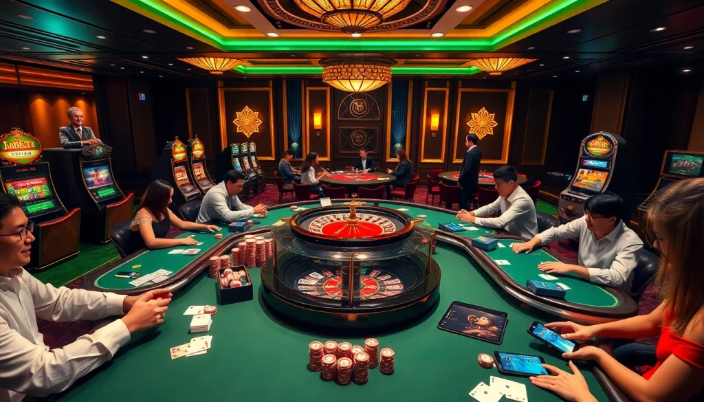 Experience thrilling games at SC88, where players engage in poker and slots in an exciting casino atmosphere.