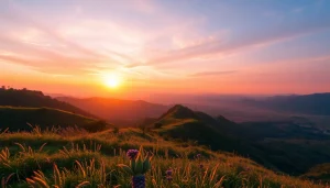 Stunning circle photo of a picturesque landscape at golden hour.