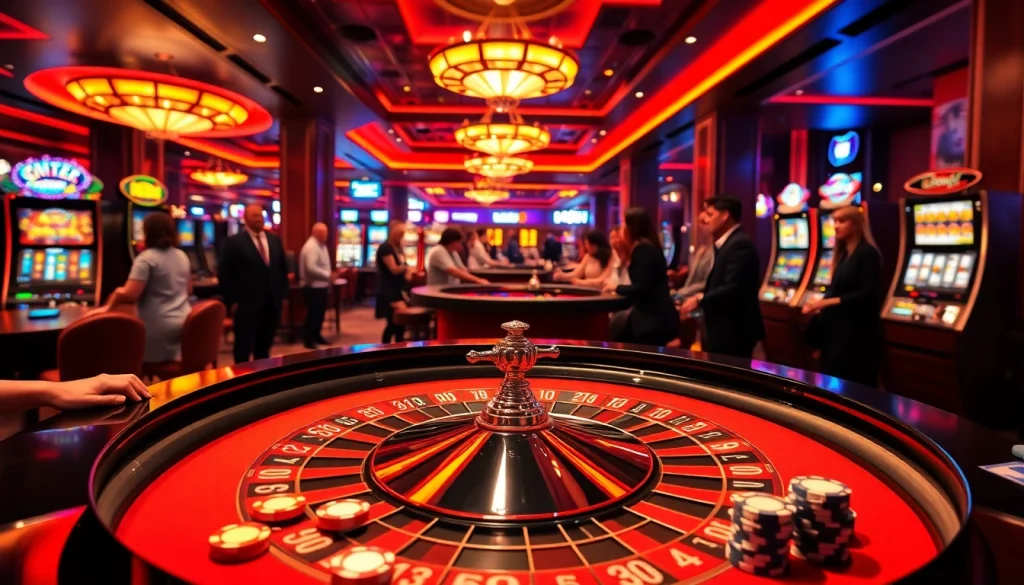 Experience thrilling bets at CM88's luxurious casino tables with vibrant roulette and poker chips.