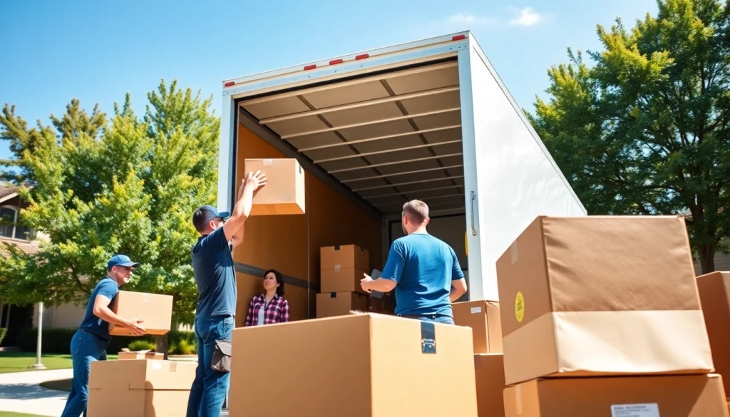 Provincial moving services expertly loading boxes into a truck, showcasing professionalism and care.