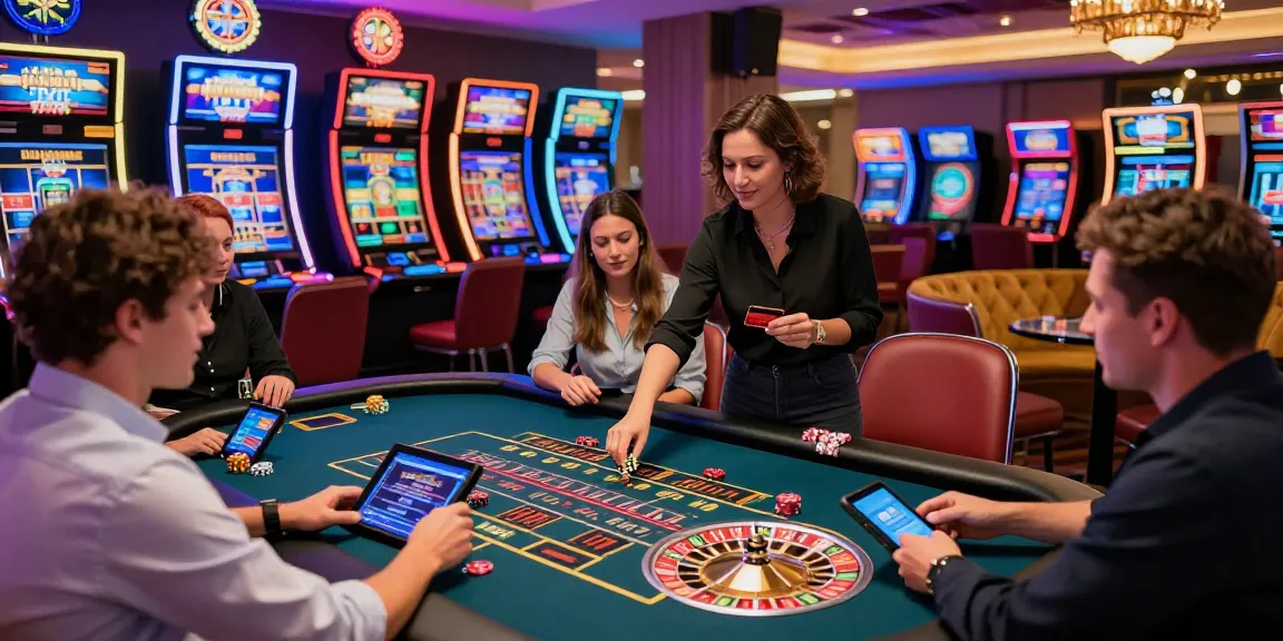 Energetic online gaming scene with players using credit cards at a modern casino.